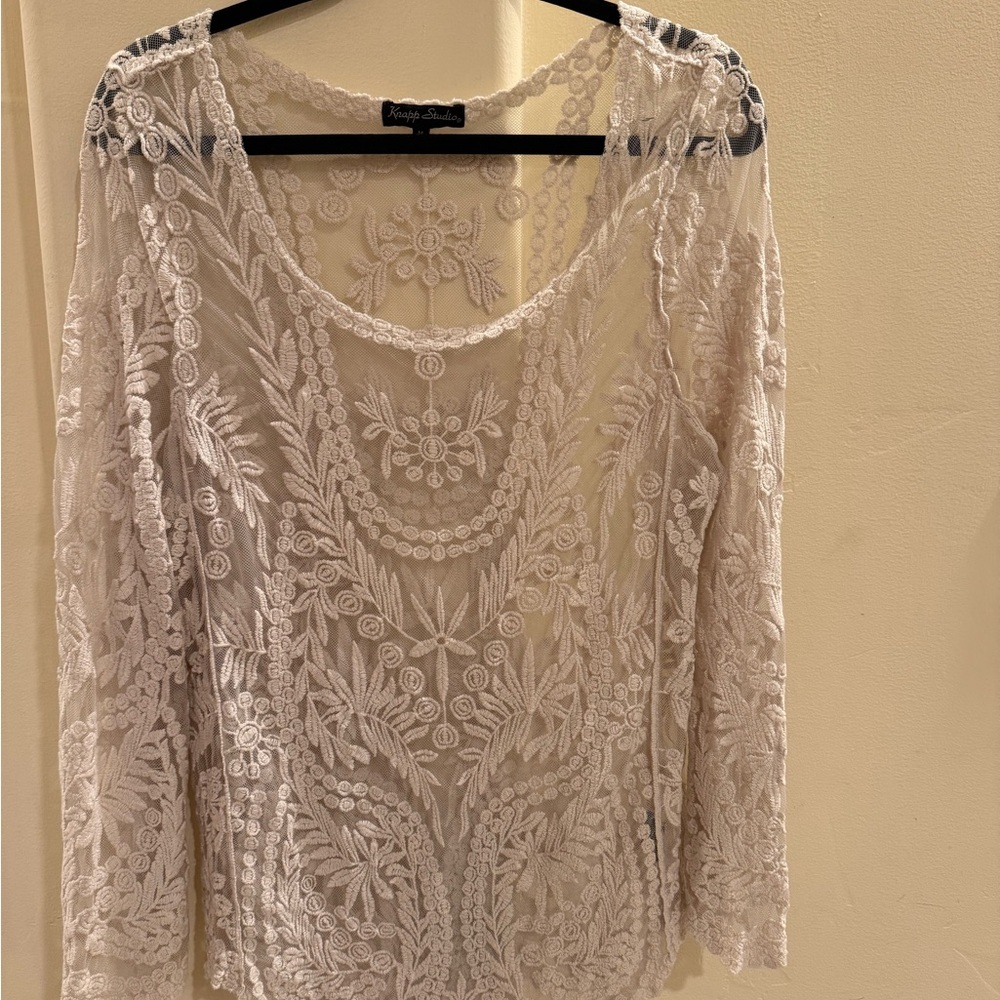 Free People Cream Lace Blouse